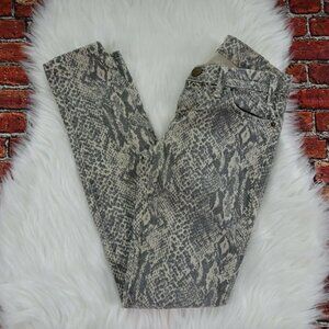 Current/Elliott Ankle Skinny Jeans Snakeskin Stretch Designer 0/25